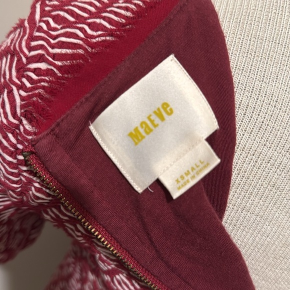 Anthropologie Maeve - Dora Textured Knit Shift Dress - Red/White - Size XS - Picture 9 of 10